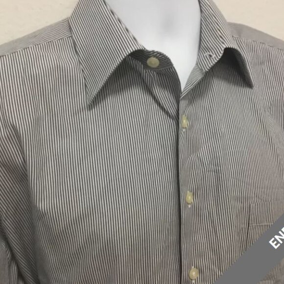 Classic Neiman Marcus White and Gray Pin Stripes XL 17 /35 Immaculate condition - Picture 3 of 5